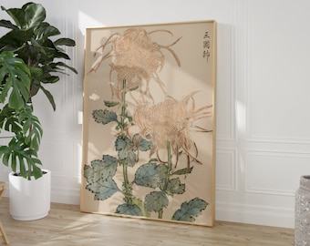 Japandi, Vintage Wall Art, Boho Wall Art, Japanese Vintage Art, Botanical Wall Art, Digital Print, Neutral Gallery Print, Asian Art