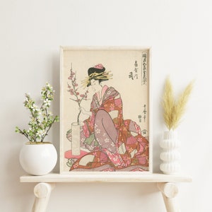 Japandi, Geisha, Vintage Wall Art, Boho Wall Art, Japanese Vintage Art, Botanical Wall Art, Digital Print, Neutral Gallery Print, Asian Art