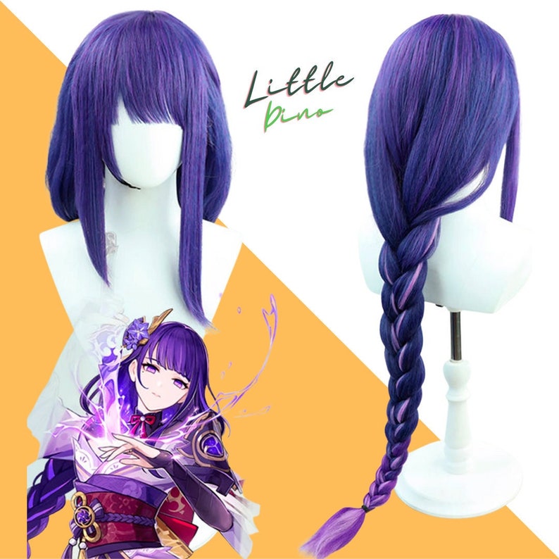 Raiden Shogun Cosplay Wig genshin Impact Baal Purple Cosplay Etsy