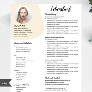 Professional application template CV template German modern boho - Canva template for your application with cover sheet/cover letter/enclosure
