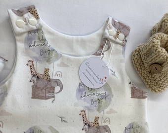 Savannah Organic Baby Romper: Handmade Harem romper
