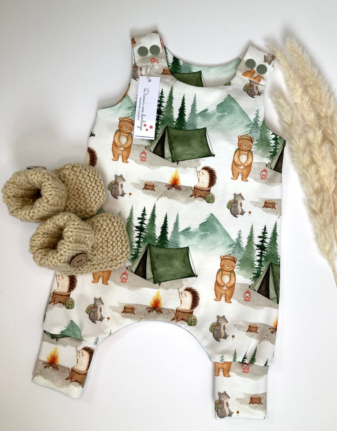 Babyhug 100% Cotton Knit Romper Pack of 2 Bear and Star Print - Navy Blue main image 1