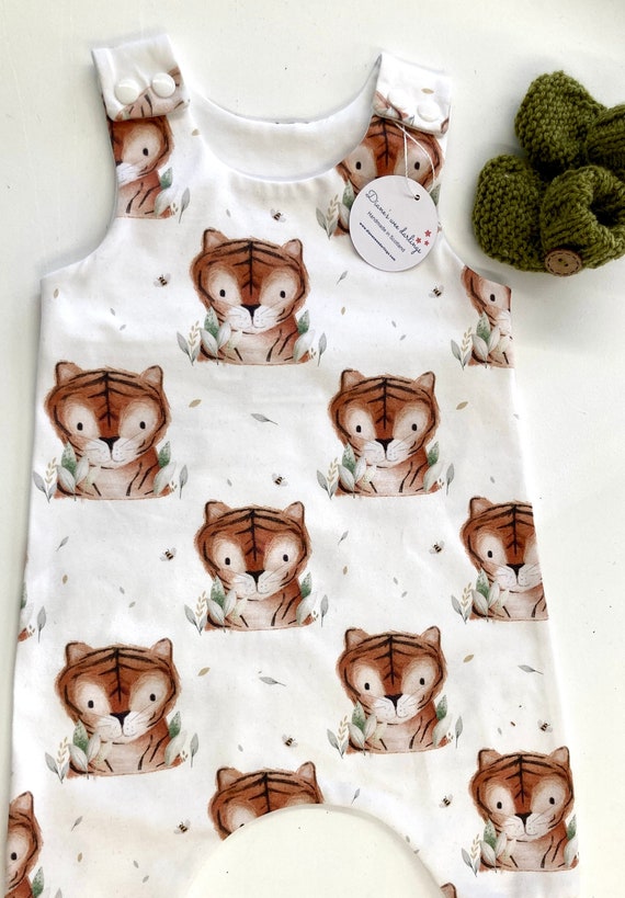 Tiger Organic Romper, Baby Romper, Baby Clothes, Stretchy