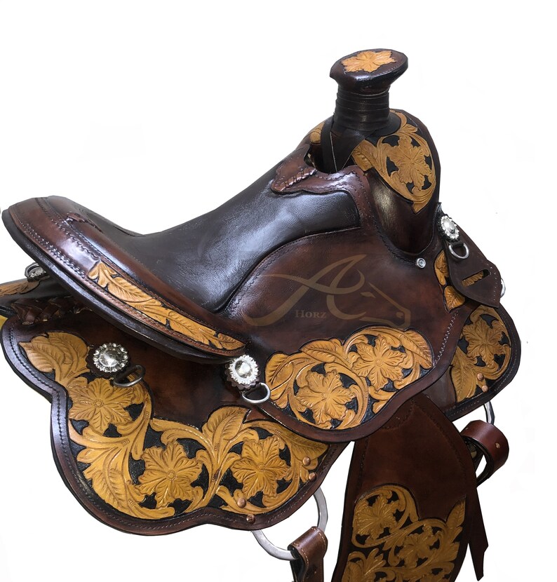 Ayesha International Genuine Leather Western Big Horn Saddle Size 10-17 