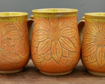 Handmade Ceramic Flower Mug