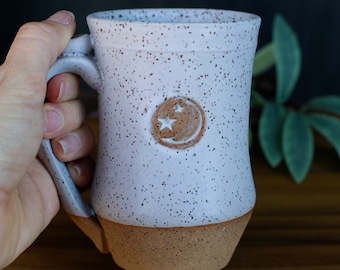 Handmade Ceramic Moon and Stars Mug