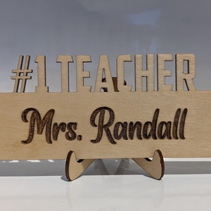 Teacher Appreciation Gift - Thank you Teacher - Pencil Shaped Sign With Stand - Teach - School