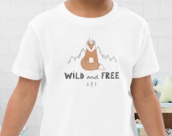 Wild and Free Shirt |  Fox Tshirt for Kids | Organic Cotton | Kids Boho Shirt | Wildlife Graphic Tee