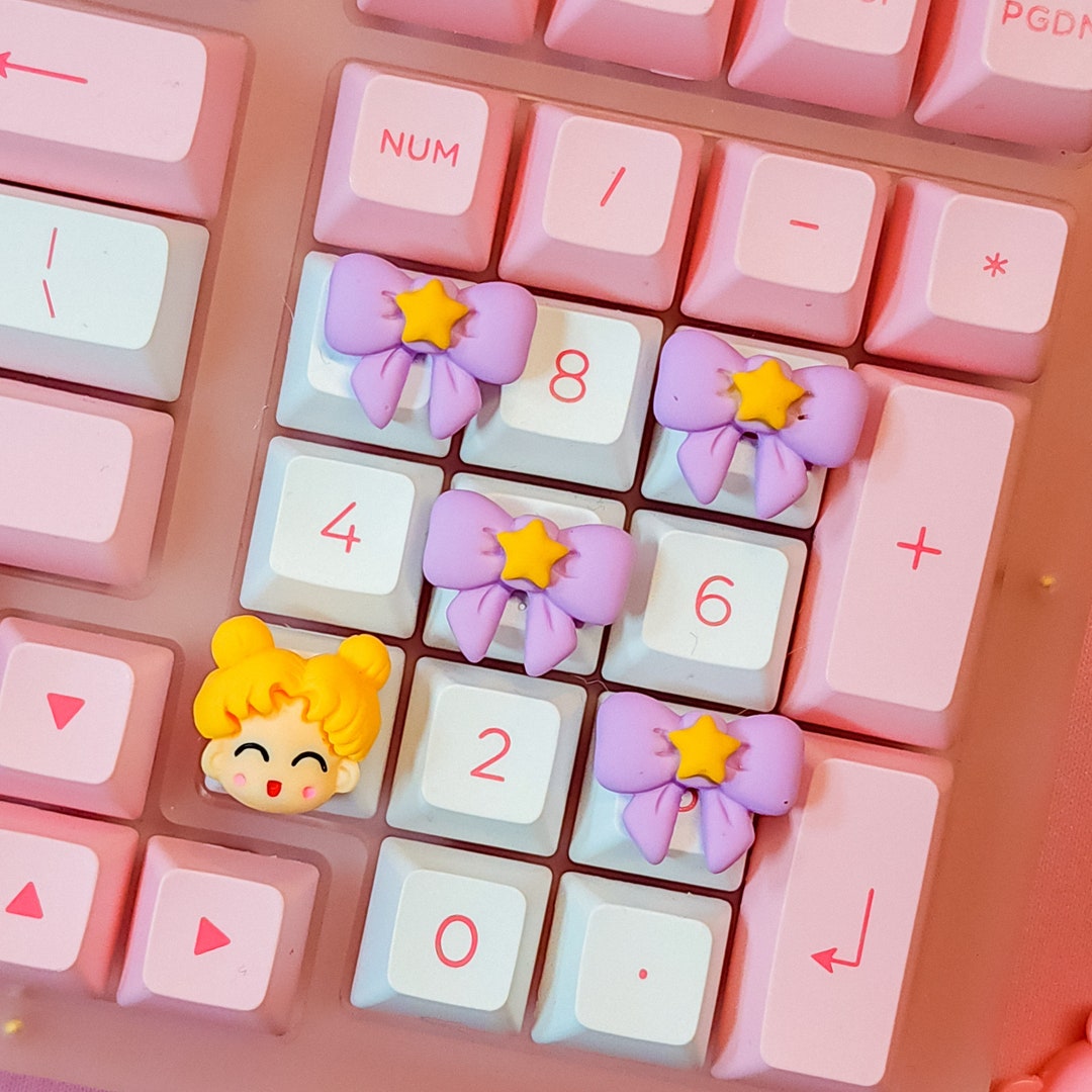 Purple Keycap, Sailor Moon, Kawaii Keycaps, Aesthetic, Anime Keycaps