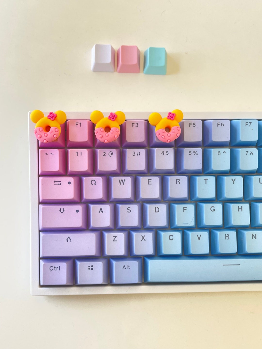 DONUT KEYCAP , Food Keycaps, Pink Keycaps, 3D Keycaps, Artisan, Custom