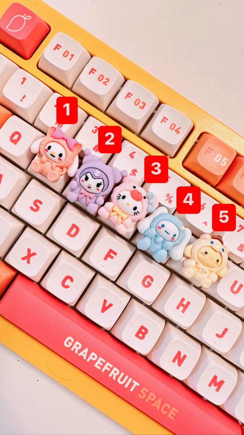 Kawaii Keycaps /bear Keycaps/ Cinnamoroll / Cute Keycaps/ ESC Etsy