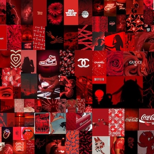 150 Red Aesthetic Digital Wall Collage Red Collage Kit Etsy Denmark