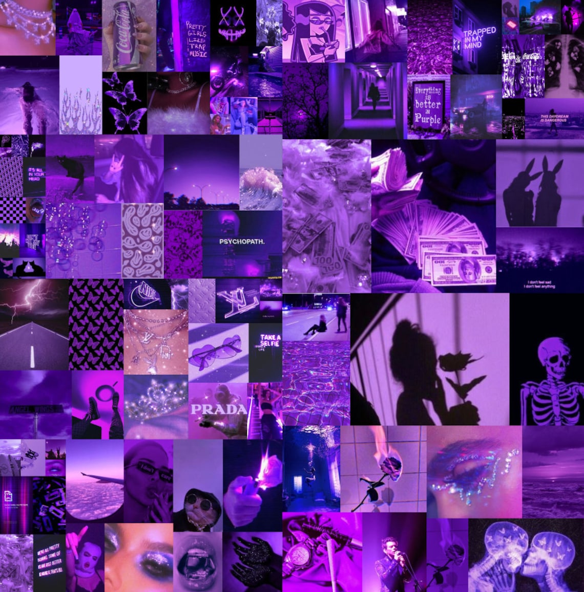 Purple Euphoria Aesthetic Photo Collage Kit Baddie Purple - Etsy UK