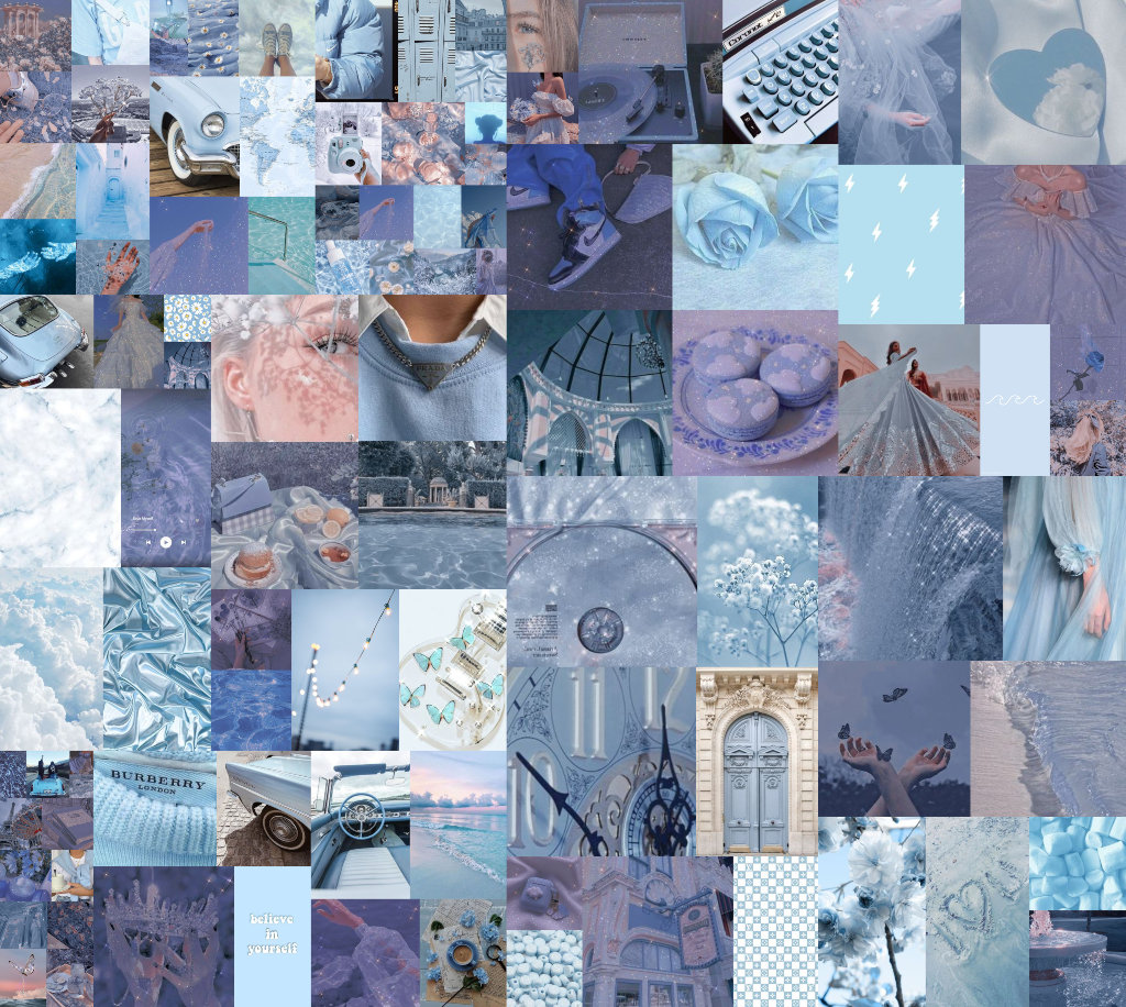 Photo Wall Collage Kit Light/baby Blue Wall Collage Kit Etsy