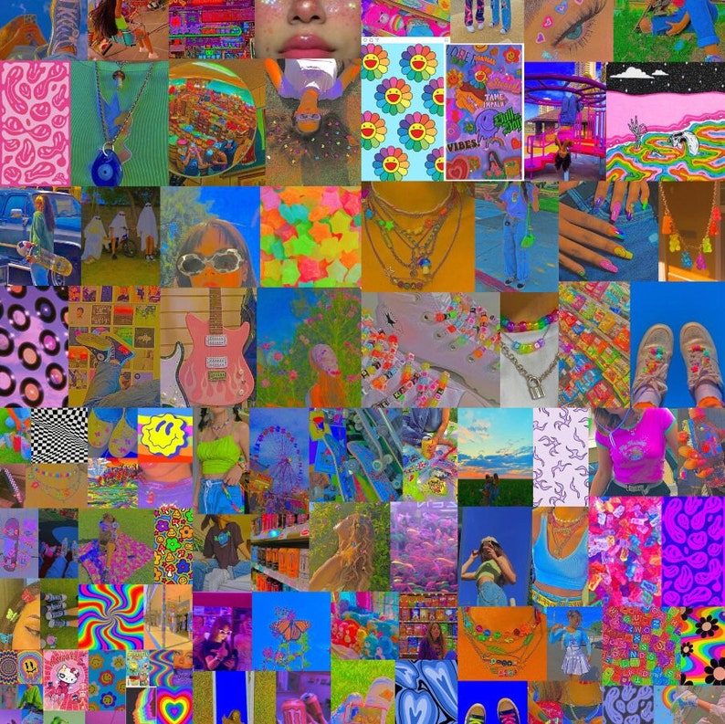 Indie Wall Collage Kit Indie Room Decor Indie Collage Kit Etsy