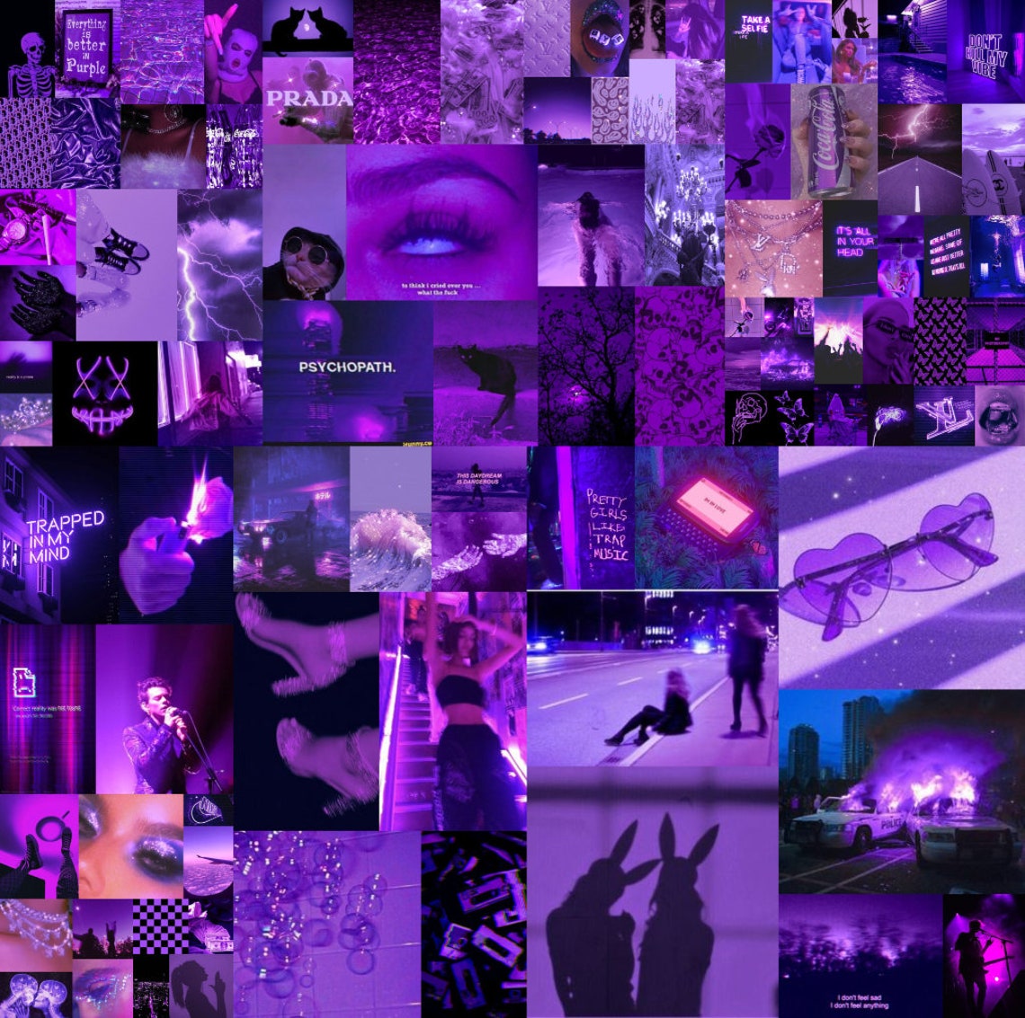 Purple Euphoria Aesthetic Photo Collage Kit Baddie Purple - Etsy