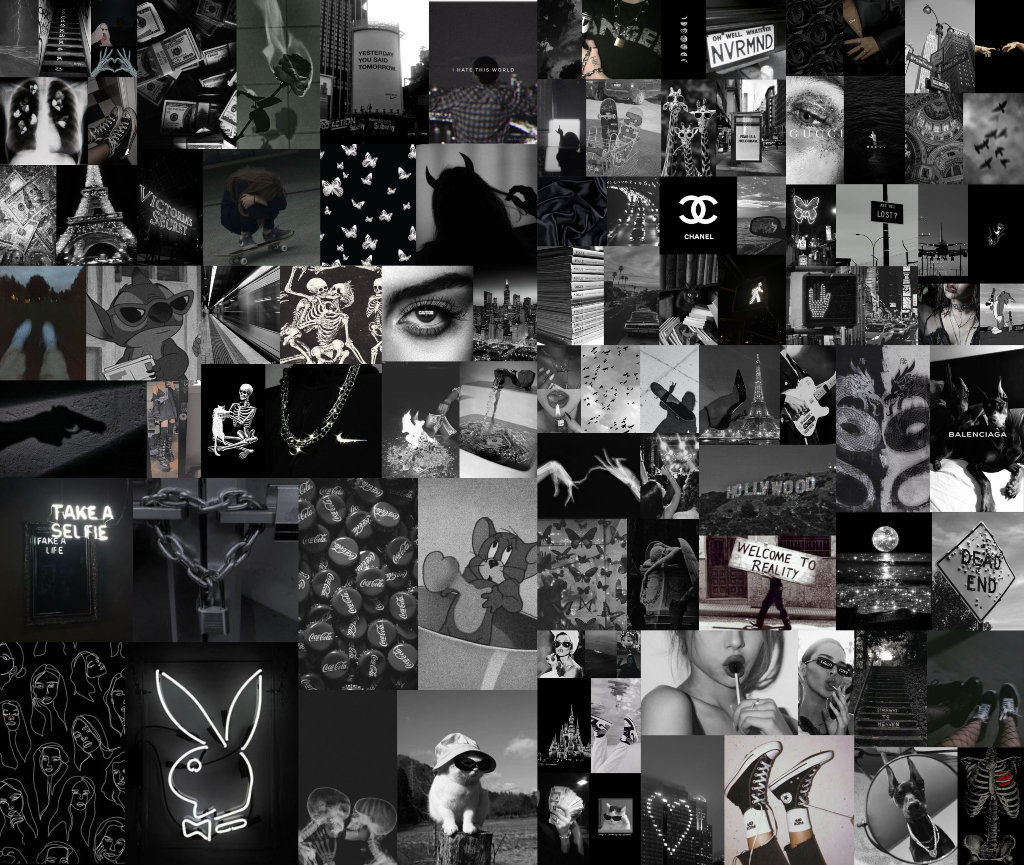 Black Collage Kit Black Grunge Aesthetic Black And White 147