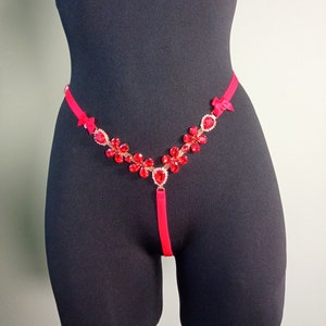 Red Rhinestone Sparkles thong
