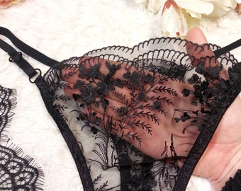 Gothic florals thong