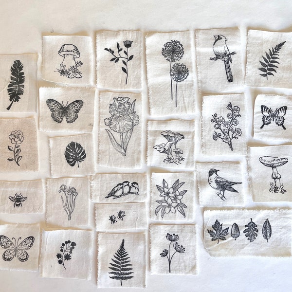 Images naturelles de chutes de tissu imprimées à la main