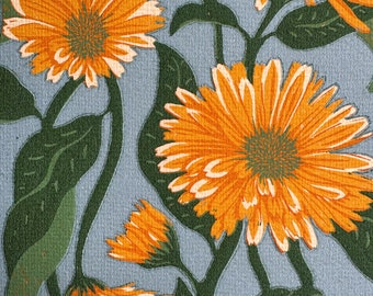 Marigolds on Blue (Giclée)