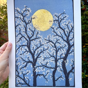 Moon above the Trees  (Hand-finished Giclée)