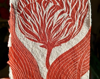 Tulip in Red (on handmade paper)