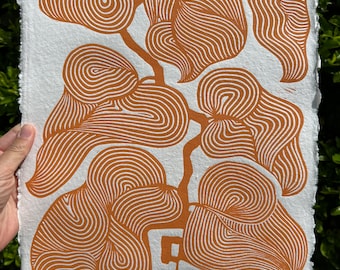 Fig in Orange (on handmade paper)