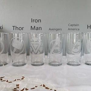The Avengers Hand Engraved Pint Glass (1 full UK pint / 570ml)