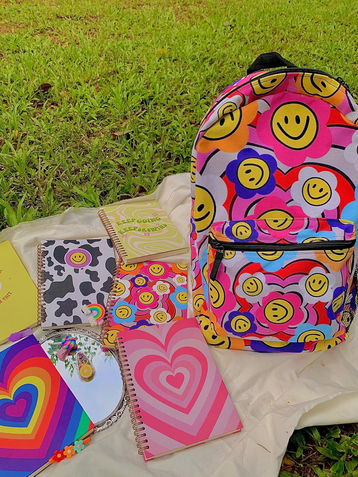 Backpack made in USA Indie Art Kidcore Retro Aesthetic Etsy