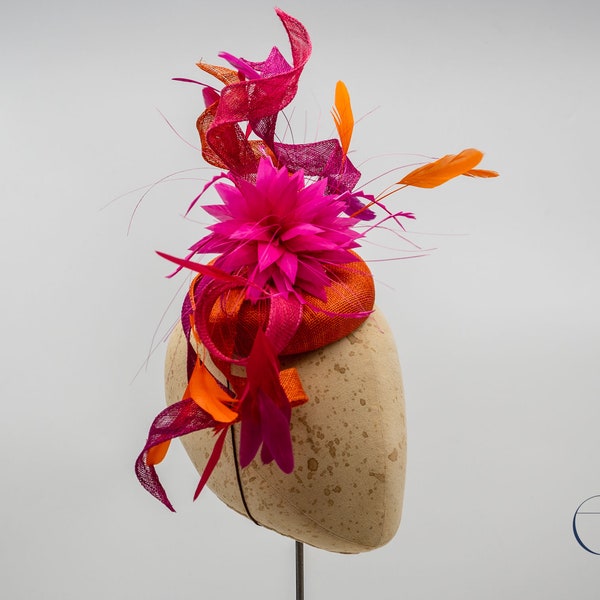 Feather Flower Button Fascinator