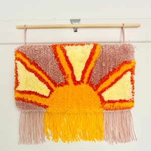 Sunsets handmade tufted wall hanging