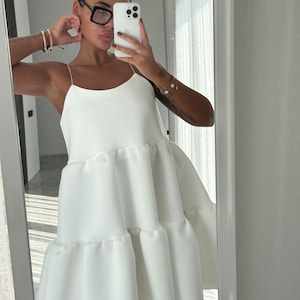 Robe blanche bouffante sale