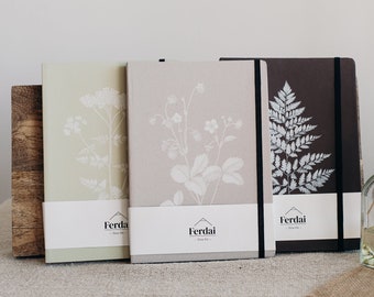 Dagboek dagboek, harde kaft notebook met rubber, reisdagboek, tuinieren dagboek, cadeau voor collega, kantoor briefpapier, botanisch dagboek