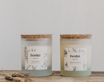 Handgemaakte sojakaars, natuurlijke ambachtelijke kaars, kaarsen om te mediteren, gifvrije kaarsen, kaarsen met deksel, zachte natuurlijke kaarsen, woondecoratie