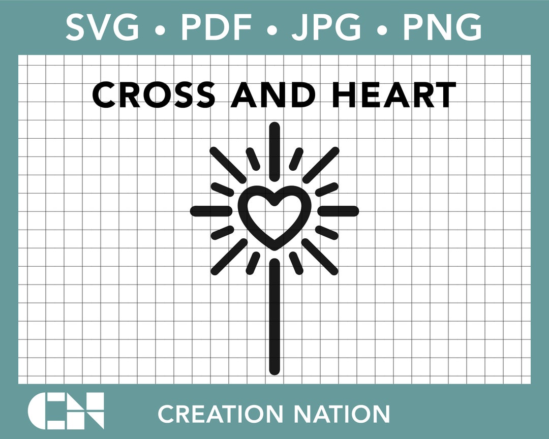 Cross and Heart- Original Cuttable SVG File for Vinyl Cutter Instant ...