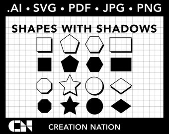Shapes and Shadows- Cuttable files for vinyl cutter instant digital download