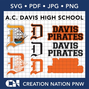 AC Davis Pirates SVG Yakima Valley Washington High School Cuttable files for Vinyl Cutter
