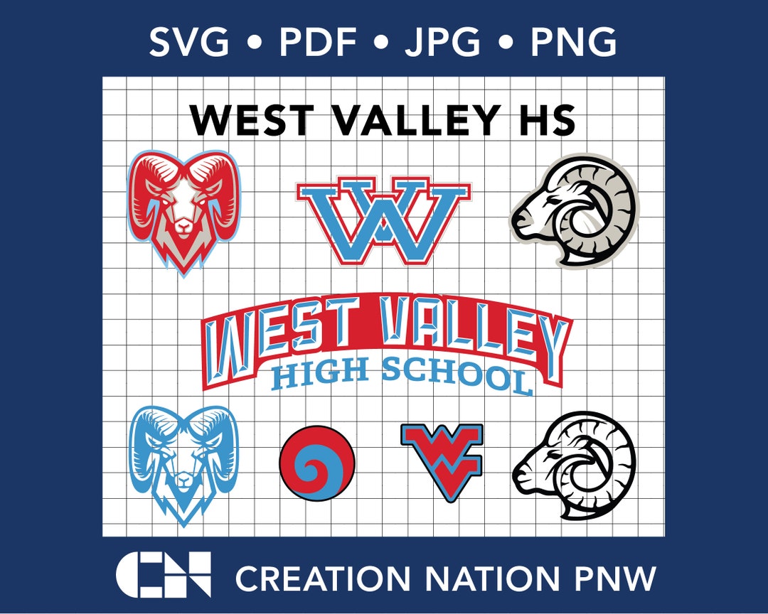 West Valley Rams WVHS Yakima Valley SVG Washington High School Cuttable ...