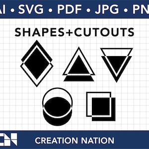 Shapes and Cutouts-Geometric Cuttable Files for Vinyl Cutters