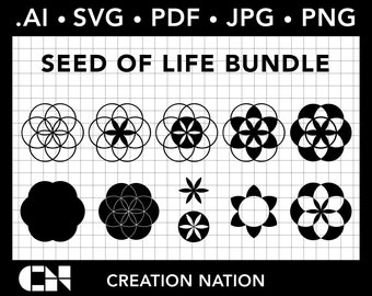 Seed of Life Bundle-Cuttable files for vinyl cutter instant digital download