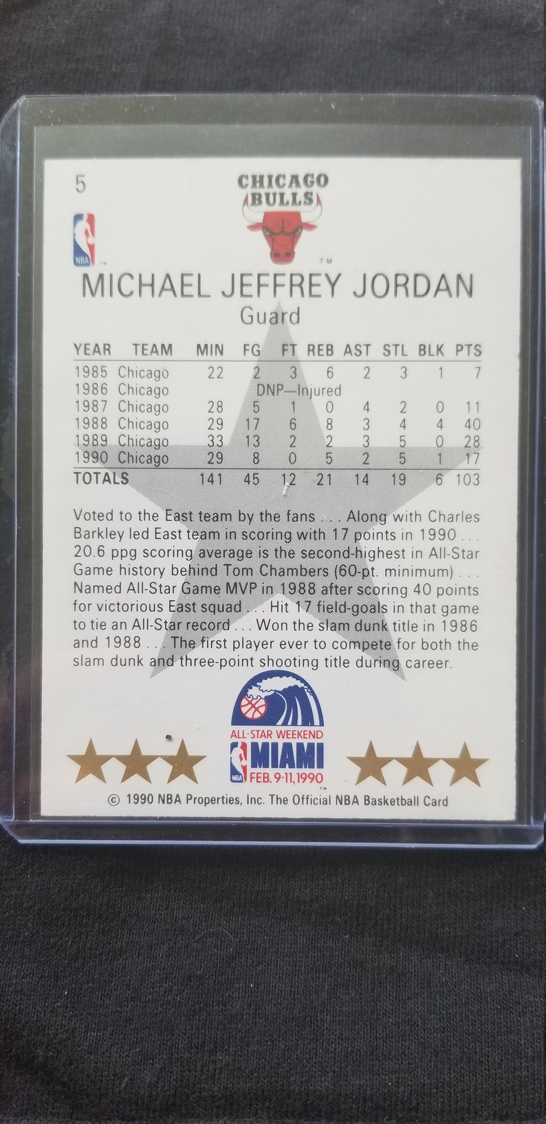 1990 NBA Hoops Michael Jordan Basketball Card / Card 5 / | Etsy