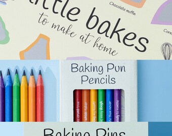 The Little Bakes Gift Set | Scratch Off Poster | Baking Pun Pencils | Baking Enamel Pins| Baking Gifts | Bake Off | Bake Gift Set