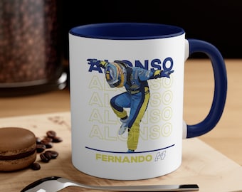 Fernando Alonso Coffee Mug | Alonso Formula 1 Mug | F1 Gift Mug | Renault Formula 1 Mug | El Plan