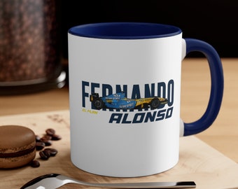 Fernando Alonso Coffee Mug | Alonso Renault Formula 1 Car Mug | El Plan Mug | F1 Alonso Mug