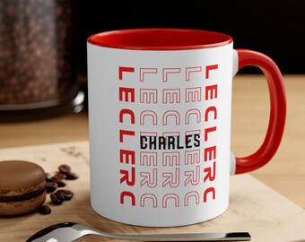 Tasse à café Charles Leclerc | Tasse Leclerc Premium | Amateurs de café | Cadeau de fan de Formule 1 Ferrari