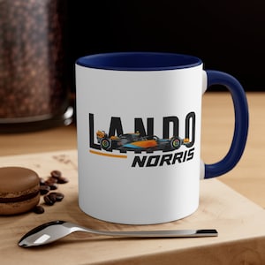 Lando Norris Coffee Mug | McLaren Formula 1 Car Cartoon Mug | Norris F1 Coffee Mug | Oscar Piastri