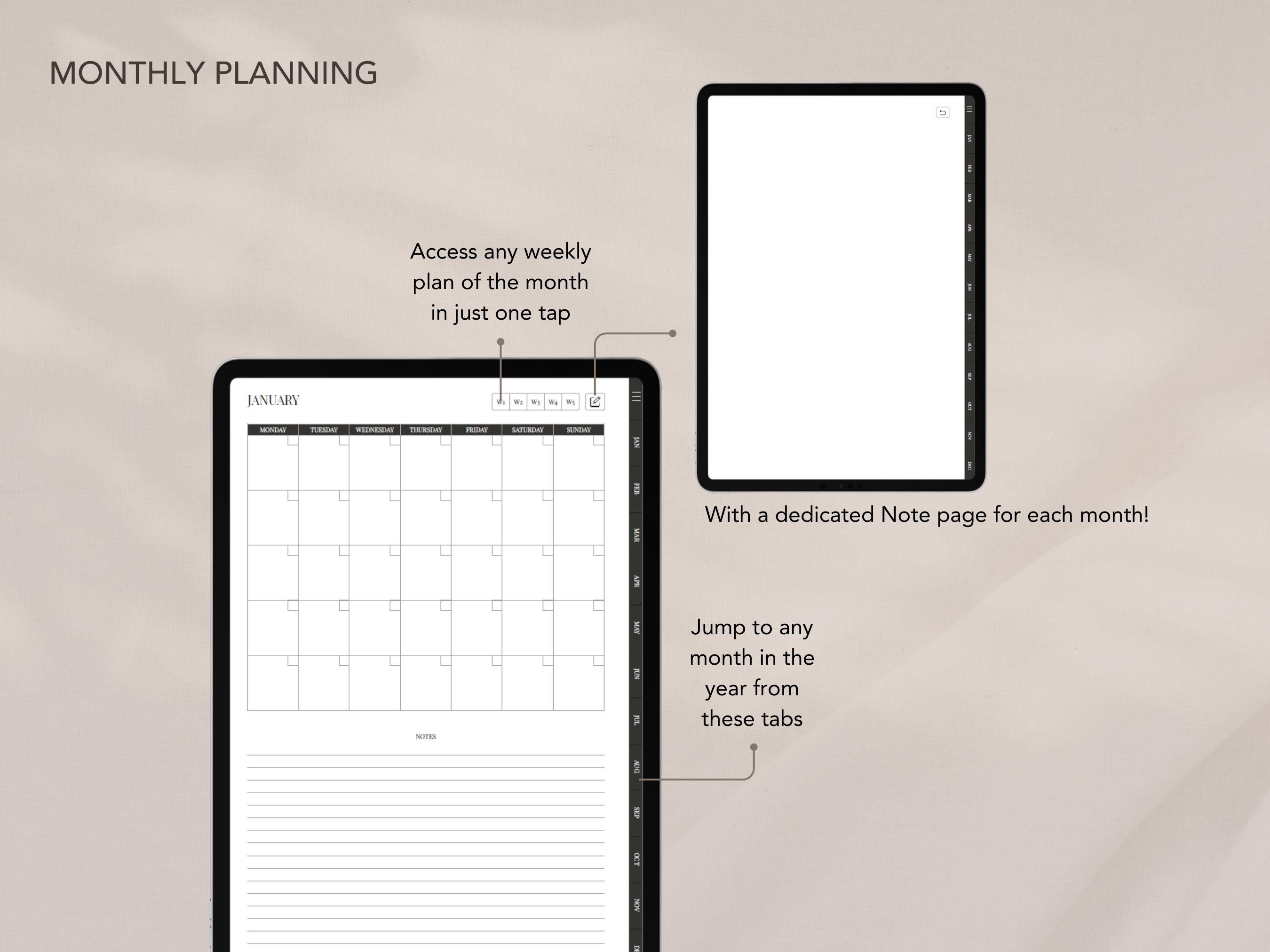 Undated Weekly Digital Planner | Hyperlinked, 15-minute Blocks (ipad ...