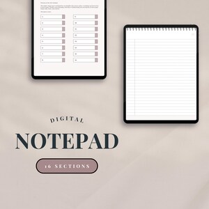 Hyperlinked Digital Notebook | 16 Tab Productivity Journal (PDF)