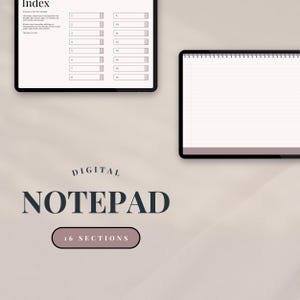 Digital anteckningsbok med flikar och landskap | Odaterad journal för Goodnotes (PDF)